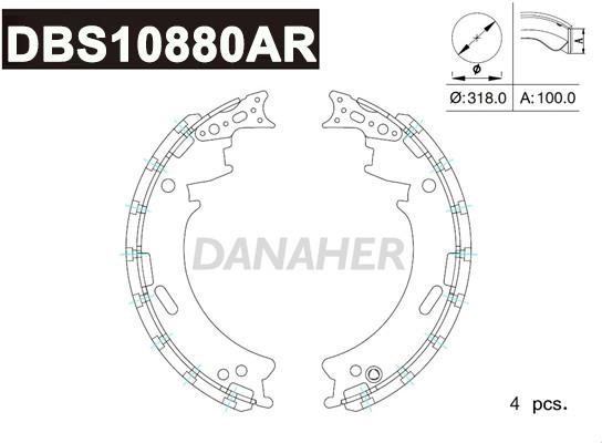 Danaher DBS10880AR Brake shoe set DBS10880AR