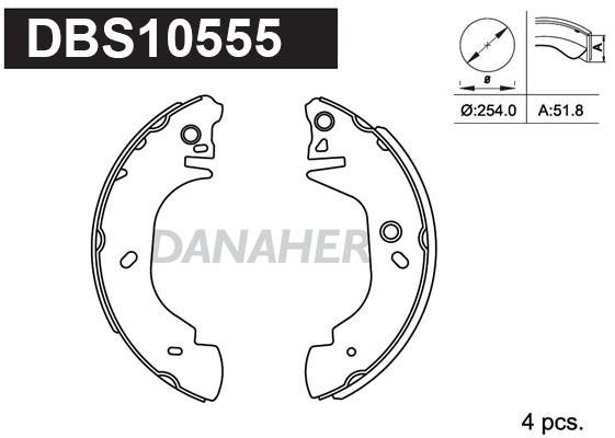 Danaher DBS10555 Brake shoe set DBS10555