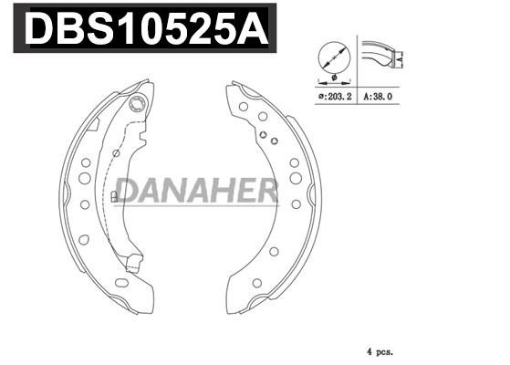 Danaher DBS10525A Brake shoe set DBS10525A