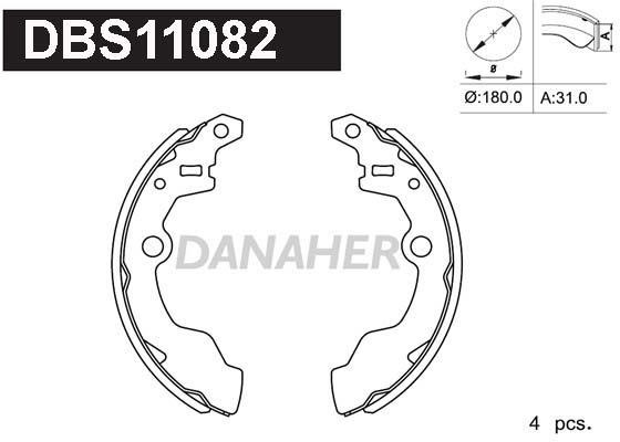 Danaher DBS11082 Brake shoe set DBS11082