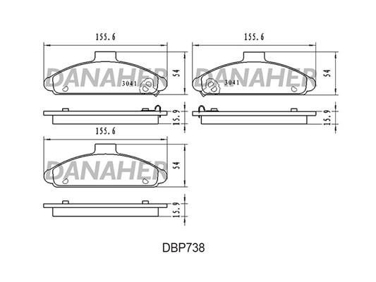 Danaher DBP738 Brake Pad Set, disc brake DBP738