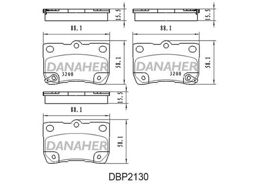 Danaher DBP2130 Brake Pad Set, disc brake DBP2130