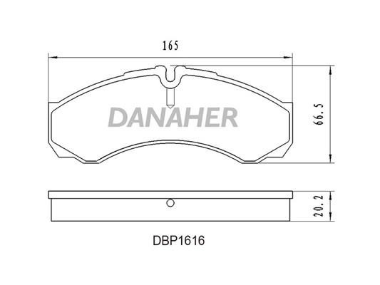 Danaher DBP1616 Brake Pad Set, disc brake DBP1616