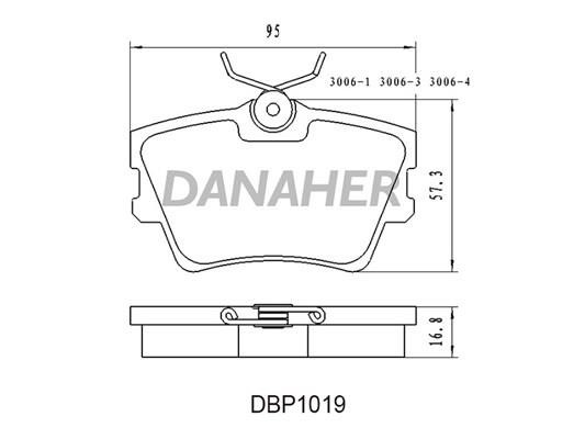 Danaher DBP1019 Brake Pad Set, disc brake DBP1019
