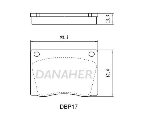 Danaher DBP17 Brake Pad Set, disc brake DBP17