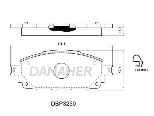 Danaher DBP3250 Brake Pad Set, disc brake DBP3250