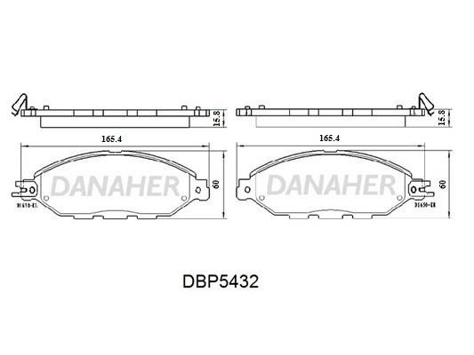 Danaher DBP5432 Brake Pad Set, disc brake DBP5432