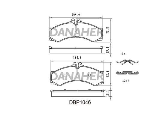 Danaher DBP1046 Brake Pad Set, disc brake DBP1046