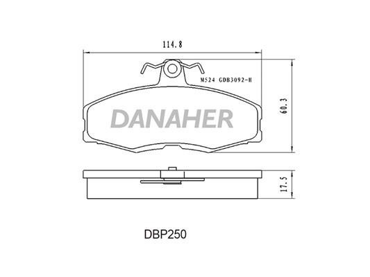 Danaher DBP250 Brake Pad Set, disc brake DBP250