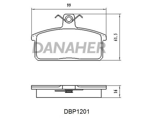 Danaher DBP1201 Brake Pad Set, disc brake DBP1201