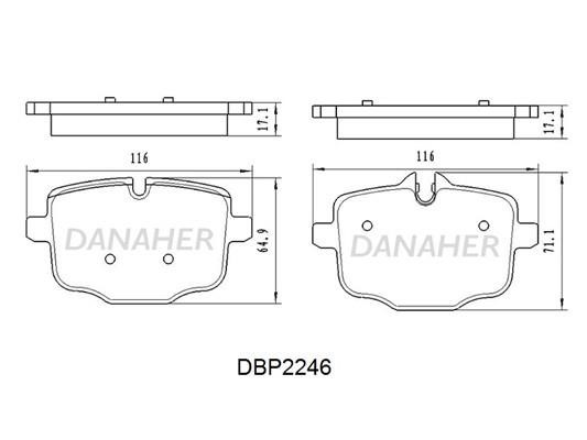 Danaher DBP2246 Brake Pad Set, disc brake DBP2246