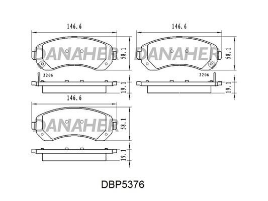Danaher DBP5376 Front disc brake pads, set DBP5376