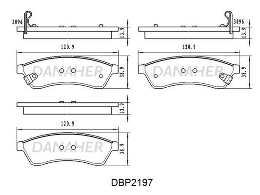 Danaher DBP2197 Brake Pad Set, disc brake DBP2197
