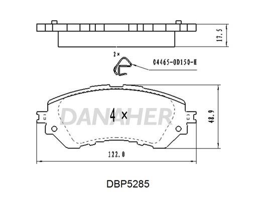 Danaher DBP5285 Brake Pad Set, disc brake DBP5285