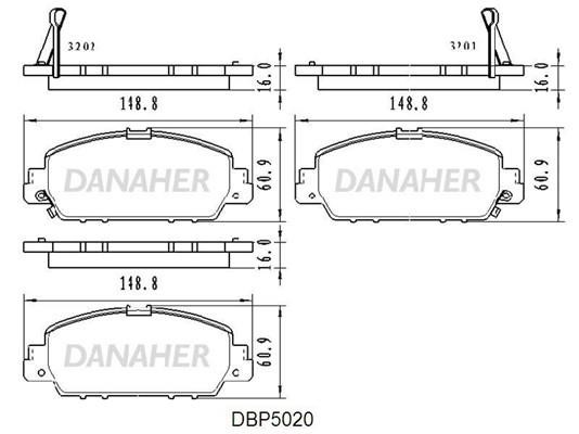 Danaher DBP5020 Brake Pad Set, disc brake DBP5020