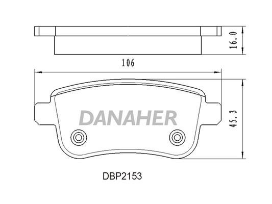 Danaher DBP2153 Brake Pad Set, disc brake DBP2153