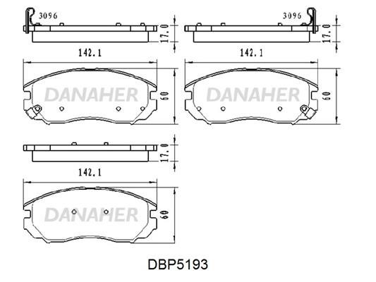 Danaher DBP5193 Brake Pad Set, disc brake DBP5193