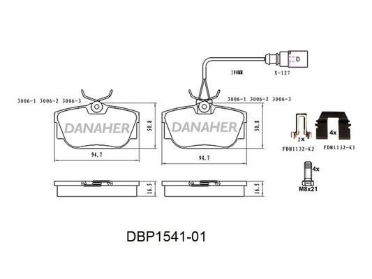 Danaher DBP1541-01 Brake Pad Set, disc brake DBP154101