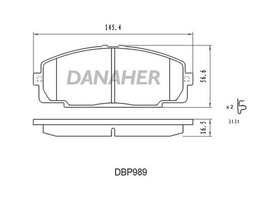 Danaher DBP989 Brake Pad Set, disc brake DBP989