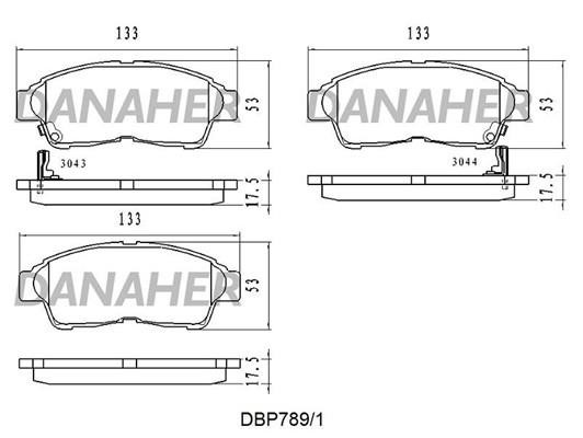 Danaher DBP789/1 Brake Pad Set, disc brake DBP7891