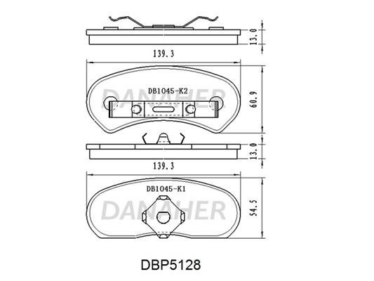 Danaher DBP5128 Front disc brake pads, set DBP5128