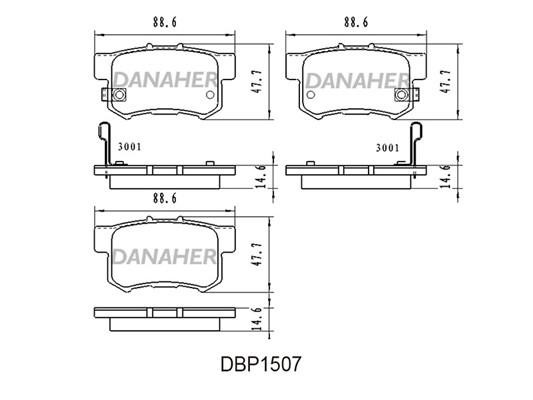 Danaher DBP1507 Brake Pad Set, disc brake DBP1507