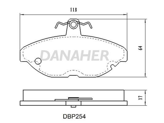 Danaher DBP254 Brake Pad Set, disc brake DBP254