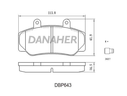 Danaher DBP643 Brake Pad Set, disc brake DBP643