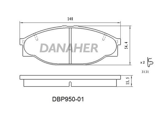 Danaher DBP950-01 Brake Pad Set, disc brake DBP95001