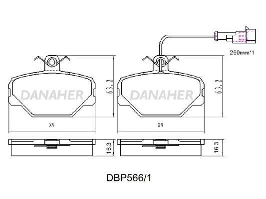 Danaher DBP566/1 Brake Pad Set, disc brake DBP5661