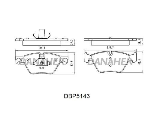 Danaher DBP5143 Brake Pad Set, disc brake DBP5143