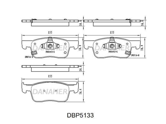 Danaher DBP5133 Brake Pad Set, disc brake DBP5133