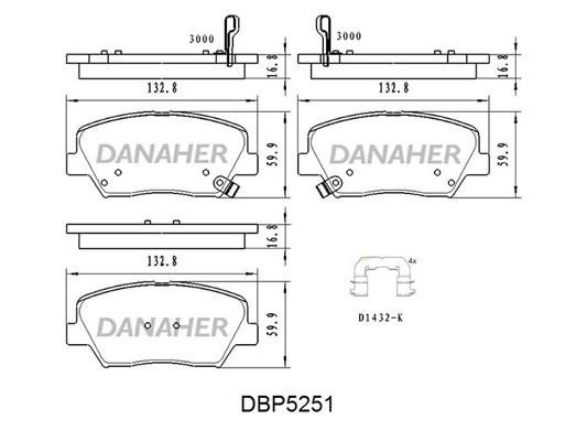 Danaher DBP5251 Brake Pad Set, disc brake DBP5251