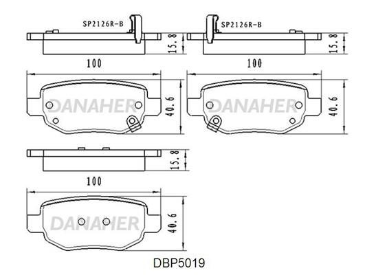 Danaher DBP5019 Brake Pad Set, disc brake DBP5019