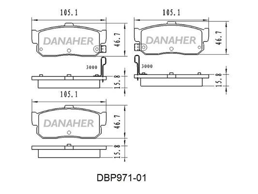 Danaher DBP971-01 Brake Pad Set, disc brake DBP97101