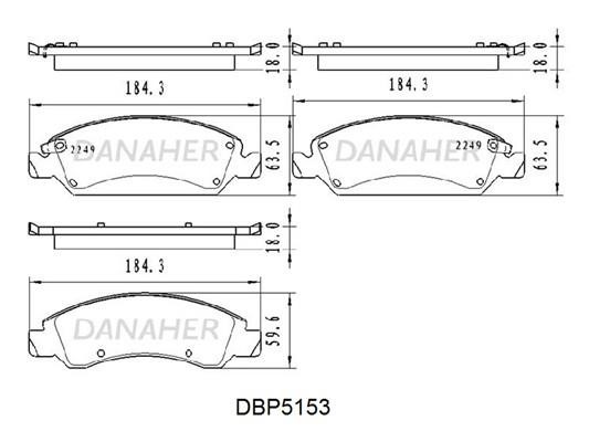 Danaher DBP5153 Front disc brake pads, set DBP5153