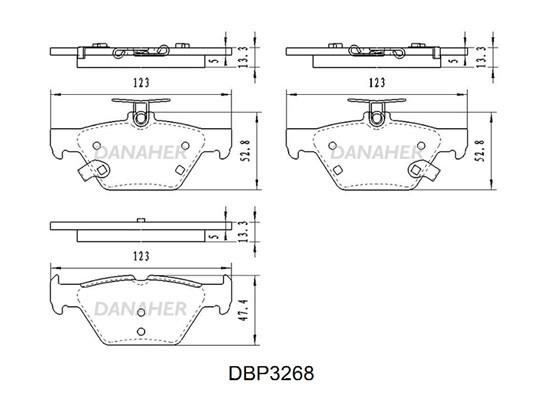 Danaher DBP3268 Rear disc brake pads, set DBP3268