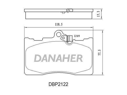 Danaher DBP2122 Brake Pad Set, disc brake DBP2122