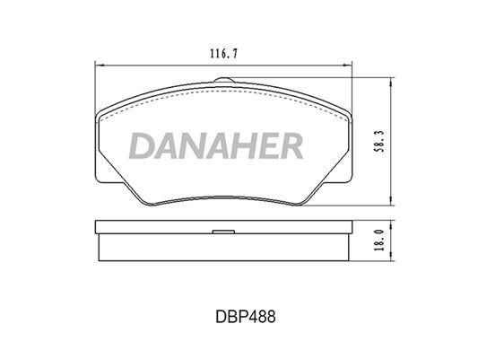 Danaher DBP488 Brake Pad Set, disc brake DBP488