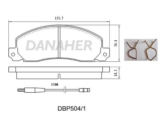 Danaher DBP504/1 Brake Pad Set, disc brake DBP5041