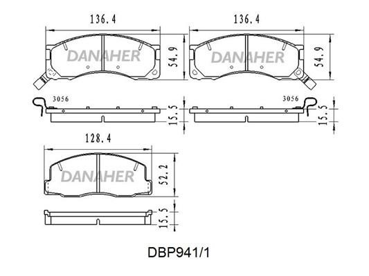 Danaher DBP941/1 Brake Pad Set, disc brake DBP9411