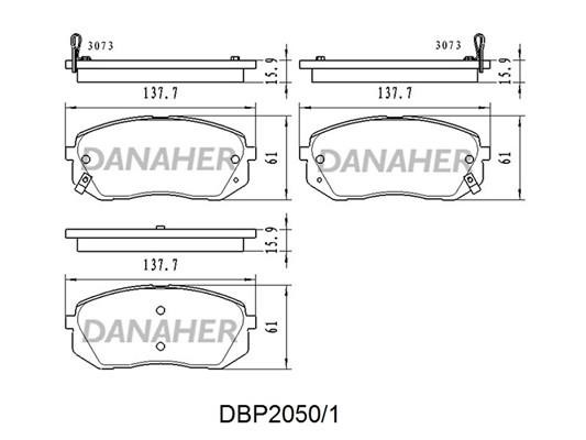Danaher DBP2050/1 Brake Pad Set, disc brake DBP20501