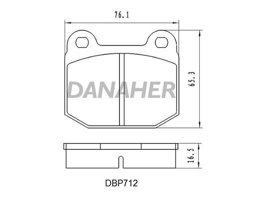 Danaher DBP712 Brake Pad Set, disc brake DBP712