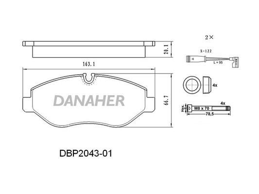 Danaher DBP2043-01 Brake Pad Set, disc brake DBP204301