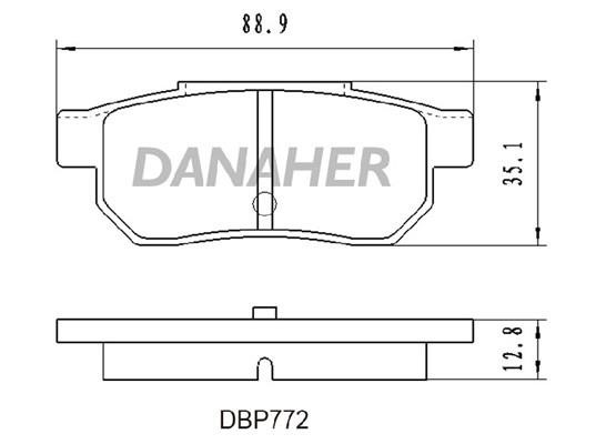 Danaher DBP772 Brake Pad Set, disc brake DBP772