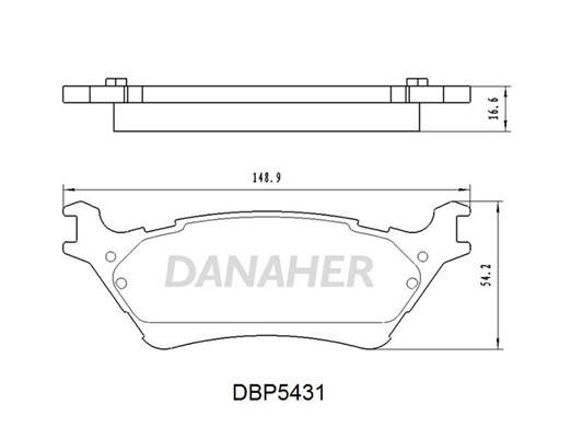 Danaher DBP5431 Rear disc brake pads, set DBP5431