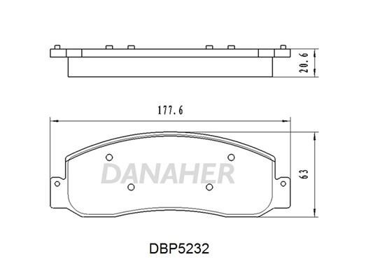Danaher DBP5232 Brake Pad Set, disc brake DBP5232