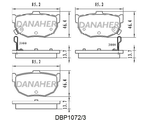 Danaher DBP1072/3 Brake Pad Set, disc brake DBP10723