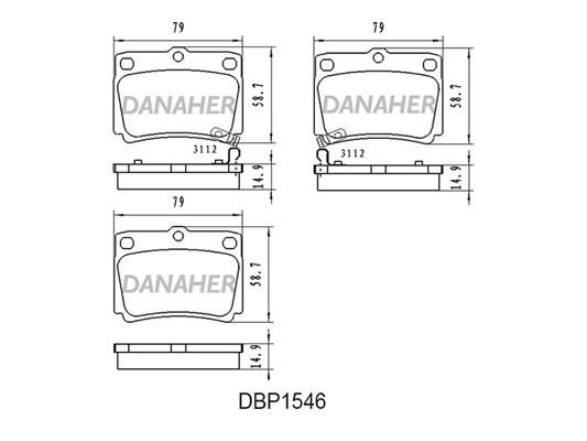 Danaher DBP1546 Brake Pad Set, disc brake DBP1546