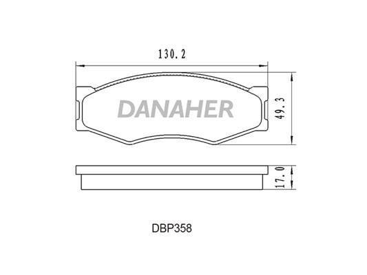 Danaher DBP358 Brake Pad Set, disc brake DBP358